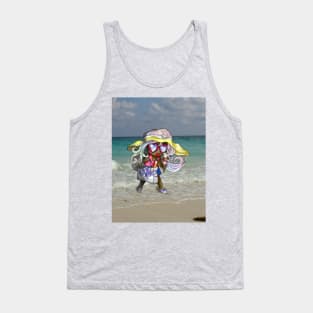 kawaii girl on a cuban beach Tank Top